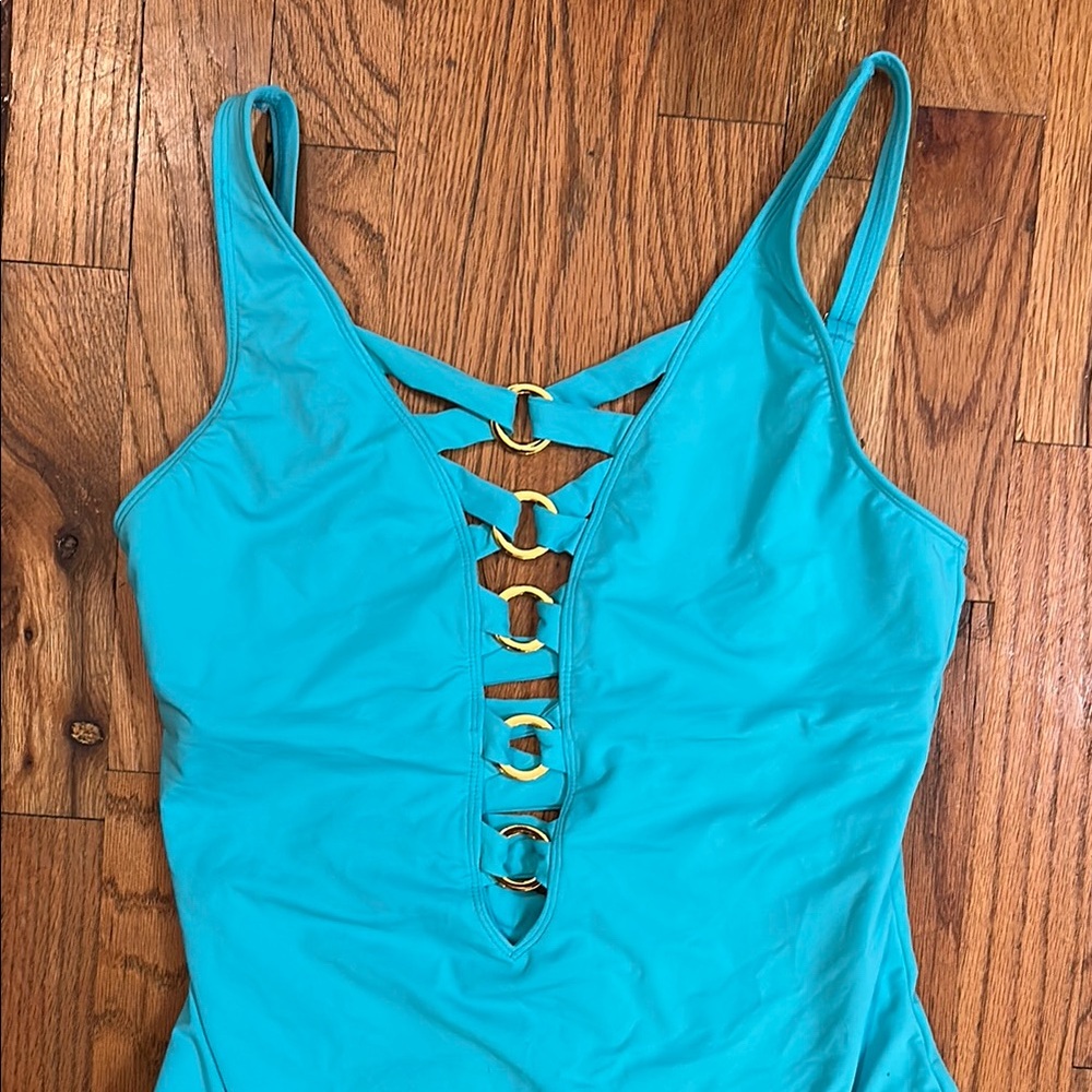 LINI Blue One-Piece Swimsuit with Classic Tank Design - Picture 2 of 10